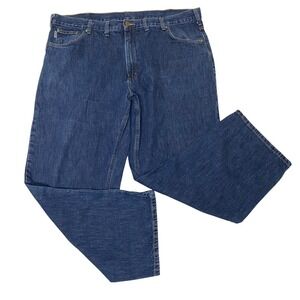 Carhartt Relaxed Fit Jeans Men's 44x30 Blue Denim Straight Leg Work Pants